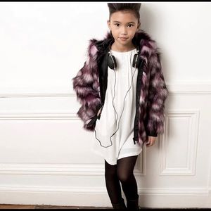 Karl Lagerfeld Faux Fur Purple Jacket